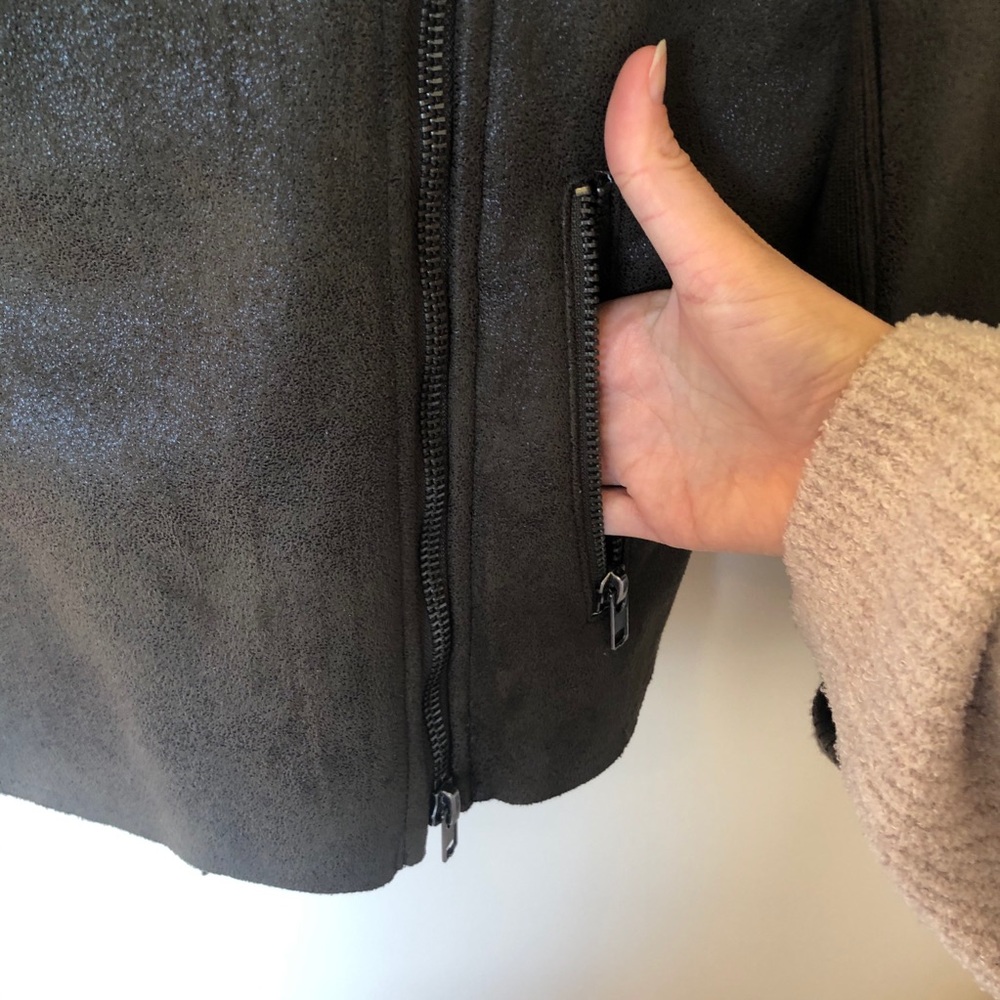 Nordstrom Mural Faux Shearling Moto Jacket Size L - Picture 7 of 16